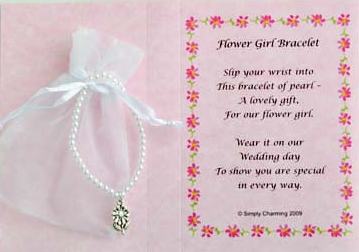 Pearl Flower Girl Bracelet w/ Flower